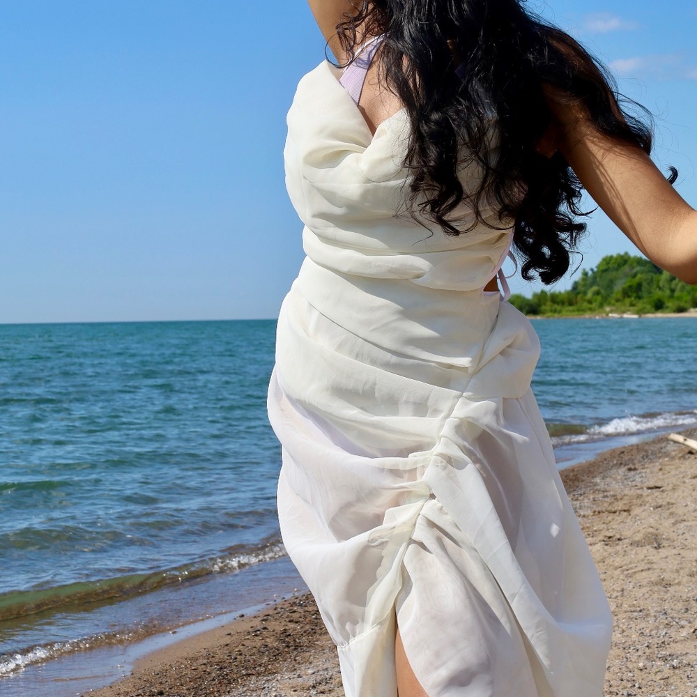 White Ruffle Dress